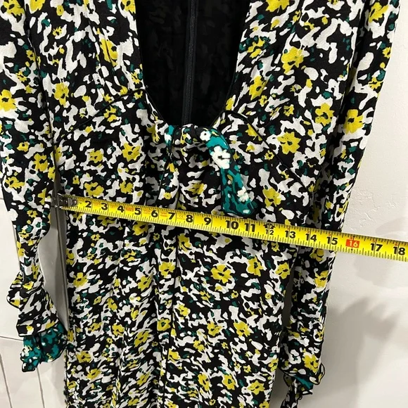 PROENZA SCHOULER Women's Wildflower-Print Georgette Midi Dress Size 4 in Black - Picture 12 of 15